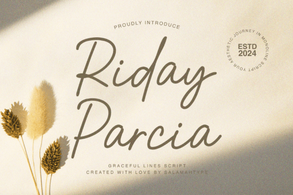 Riday Parcia: A Refined Script Font for Digital Branding